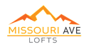 A graphic with a mountain range silhouette and the text "MISSOURI AVE LOFTS" in bold letters.